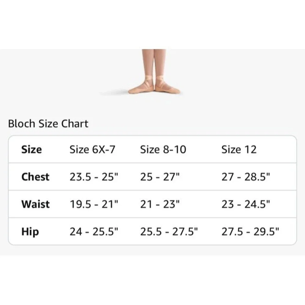 NWT Bloch Girls' Adjustable Strap Camisole‎ Leotard - Color Sand- Size 12